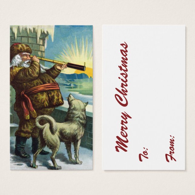 Telescopio Perro Atardecer Santa Claus Navidad Vin (Anverso y reverso)