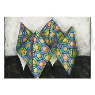 Teléster de fortuna de origami sobre papel geométr