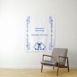 Telón de tapiz de boda campanas zafiro azul