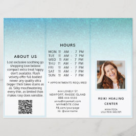 TEM* Photo QR Trifold Brochure Abstract Menu Price