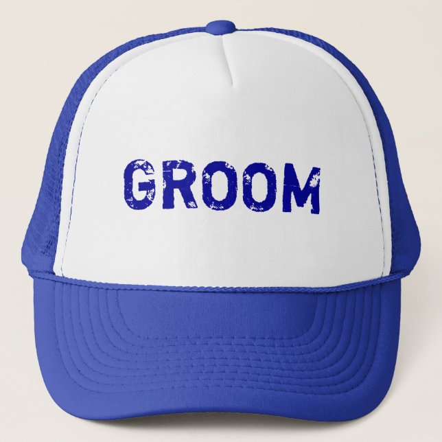 Tema azul simple gorra Groom (Anverso)