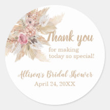 Tema Boho Gracias Pegatinas de ducha de novia