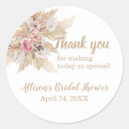 Tema Boho Gracias Pegatinas de ducha de novia