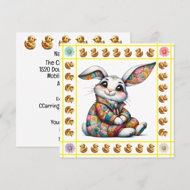 Tema de adorables bebés animales - Invitación (Anverso / Reverso)