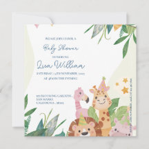 Tema de Baby Shower de los animales salvajes salva
