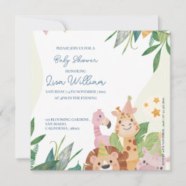 Tema de Baby Shower de los animales salvajes salva