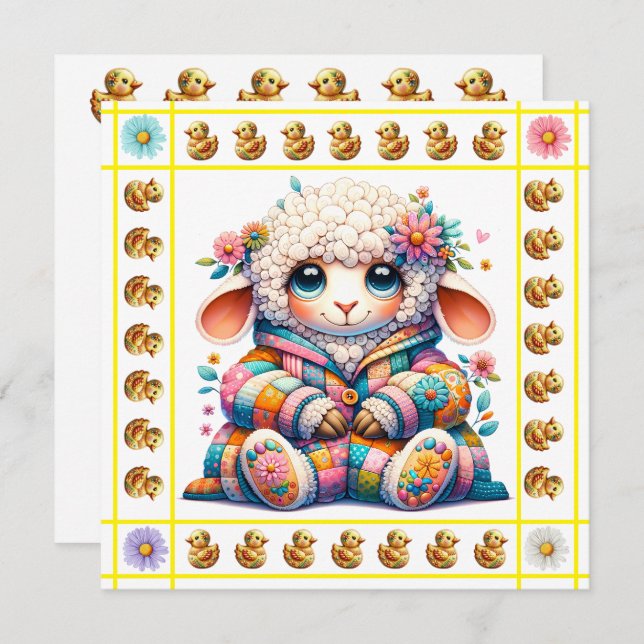 Tema de Bebés Animales Preciosos - Invitación (Anverso / Reverso)