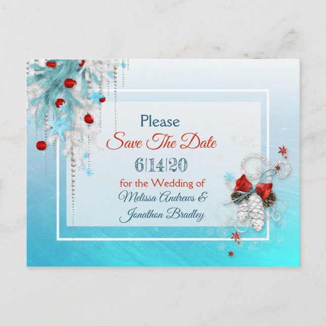 Tema de Boda de Invierno Guardar la postal de fech (Anverso)