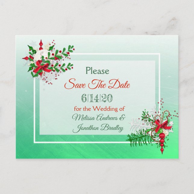 Tema de Boda de Invierno Guardar la postal de fech (Anverso)