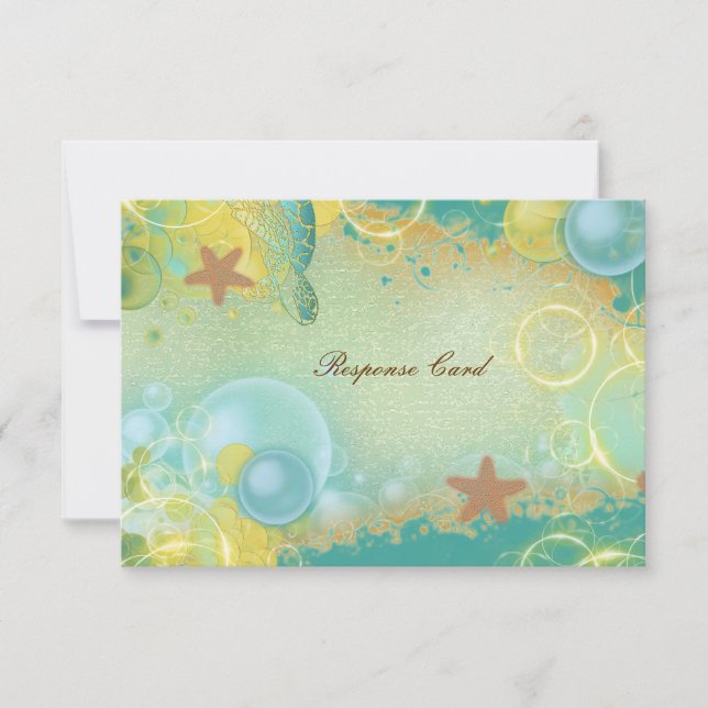 Tema de boda en la playa ~ tarjeta rsvp de respues (Anverso)