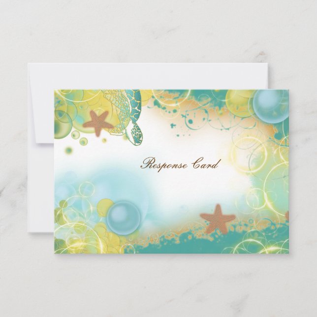 Tema de boda en la playa ~ tarjeta rsvp de respues (Anverso)