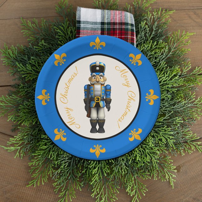 Tema de Cascanueces Azul Plato de Papel de Navidad (Subido por el creador)