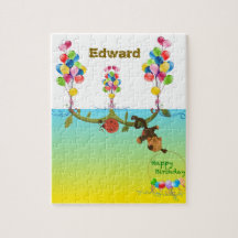 Tema de cumpleaños del rompecabezas personalizable