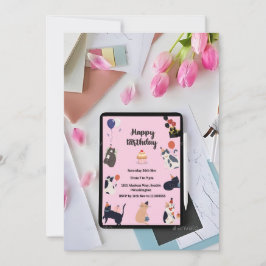 Tema de Cute Kitties - Tarjeta de invitación por c