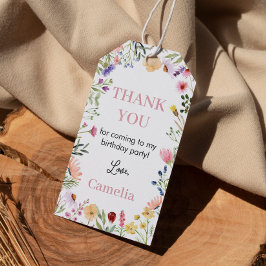 Tema de Flor silvestre Gracias Etiqueta