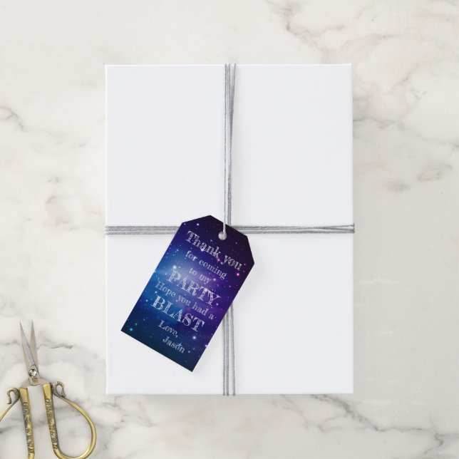 Tema de Galaxia | Fiesta de cumpleaños | Etiqueta  (Con cuerda)