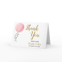 Tema de globo Baby Shower Folleto Tarjeta de agrad