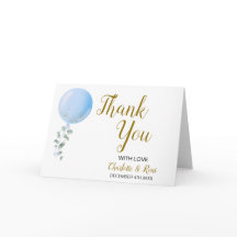 Tema de globo Baby Shower Folleto Tarjeta de agrad