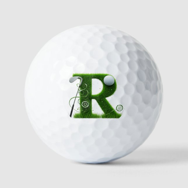 Tema de Golf con Letras de Césped con Bolas y Palo (Anverso)