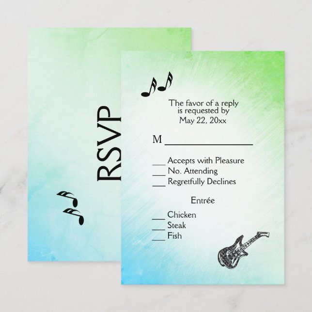 Tema de guitarra Funky Verdes RSVP con la elección (Anverso / Reverso)