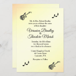 Tema de guitarra Invitación a la boda amarilla