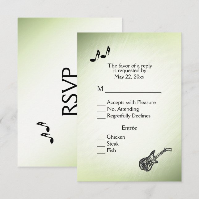 Tema de guitarra Sorprendente RSVP Verde con opció (Anverso / Reverso)