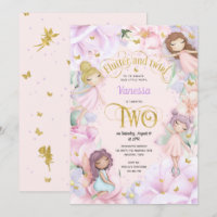 Tema de hadas, Chica Invitación de 2º cumpleaños