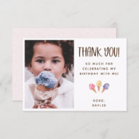 Tema De Ice Cream Gracias Tarjeta De Foto