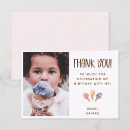 Tema De Ice Cream Gracias Tarjeta De Foto