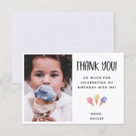 Tema De Ice Cream Gracias Tarjeta De Foto