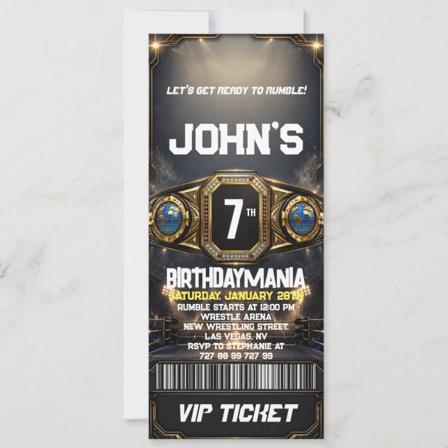 Tema de invitación de entrada para fiesta de cumpl (Anverso)