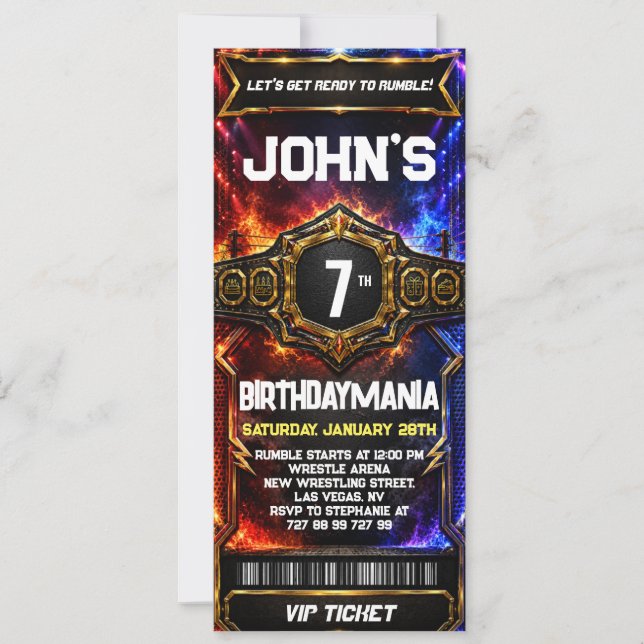 Tema de invitación de entrada para fiesta de cumpl (Anverso)