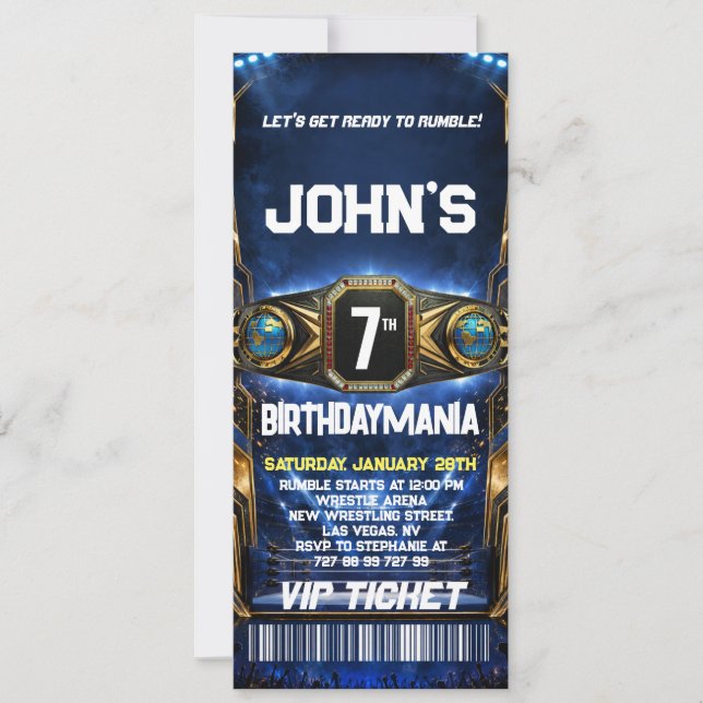 Tema de invitación de entrada para fiesta de cumpl (Anverso)