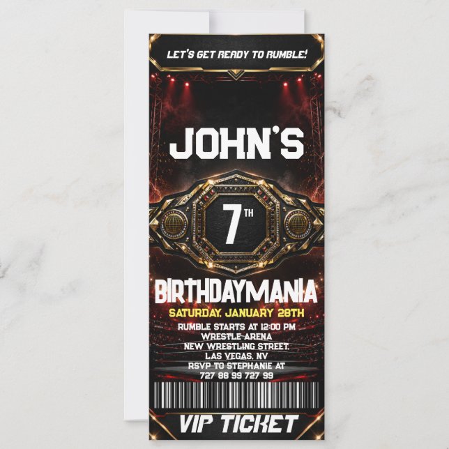 Tema de invitación de entrada para fiesta de cumpl (Anverso)