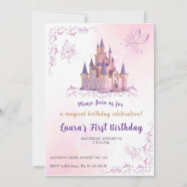 Tema de invitación de pequeña princesa. Fiesta de 