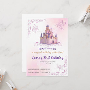 Tema de invitación de pequeña princesa. Fiesta de 