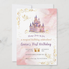 Tema de invitación de pequeña princesa. Fiesta par
