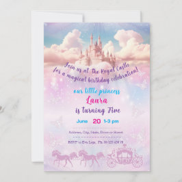 Tema de invitación de pequeña princesa. Fiesta par