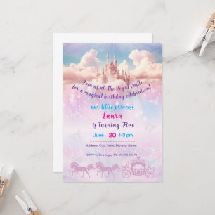 Tema de invitación de pequeña princesa. Fiesta par
