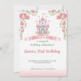 Tema de invitación de pequeña princesa. Fiesta par