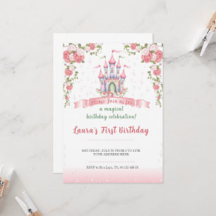 Tema de invitación de pequeña princesa. Fiesta par