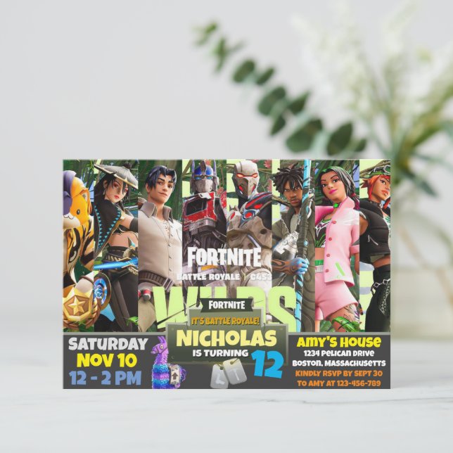 Tema de juego Invitación (Anverso de pie)