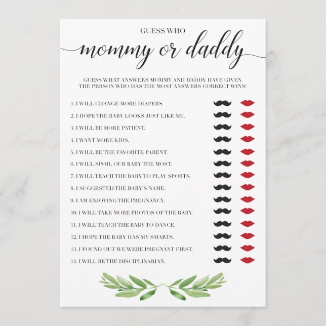 Tema de la ecología de juegos de Baby Shower de ma (Anverso)