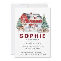 Tema de la granja de invierno | Invitación a la fi