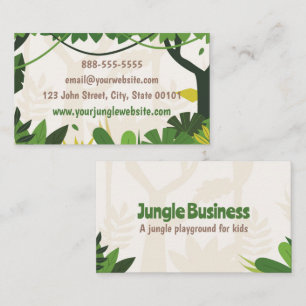Tema de la jungla para niños tarjeta de visita