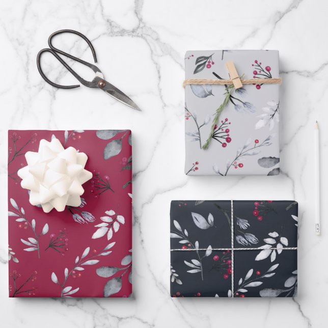 Tema de la Naturaleza Navidades de Berries y hojas (Anverso)