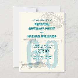 Tema de la pesca magnética Invitaciones masculinas