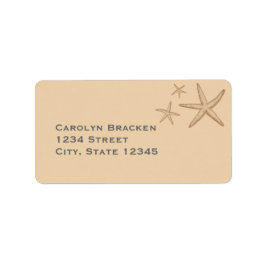 Tema de la playa Beige Etiqueta de dirección de re