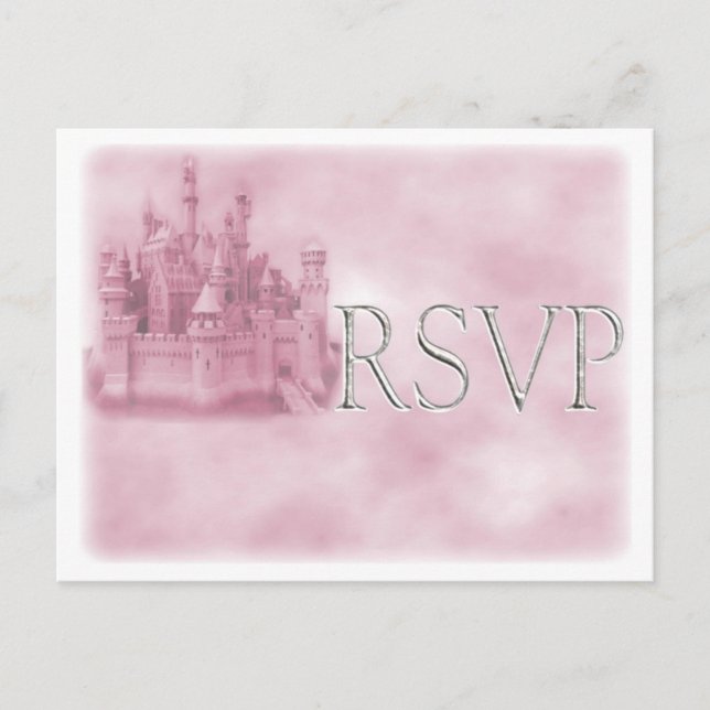 Tema de la princesa Boda Postales RSVP (Anverso)