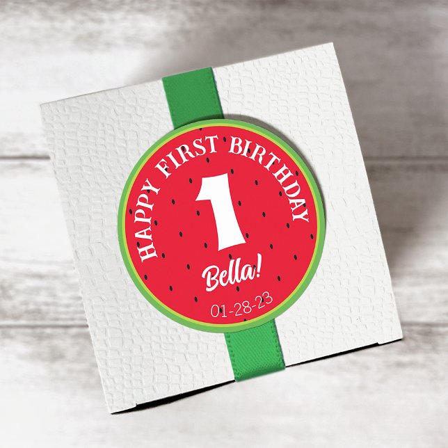 Tema de la sandía Pegatina de cumpleaños (Subido por el creador)